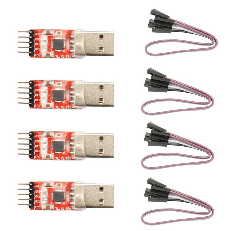 Ximimark 4Pcs USB 2.0 to TTL UART 5PIN Module Serial Converter CP2102 STC PRGMR Free Cable - Image 1